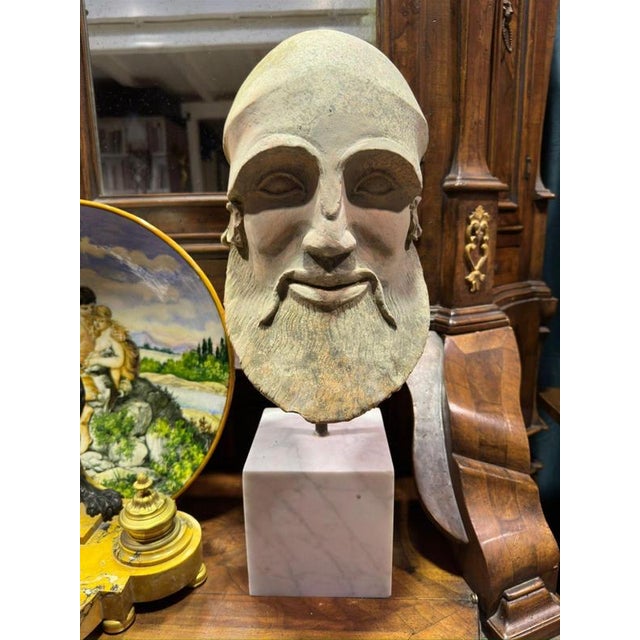 Head of the Dying Warrior of the Frontons of Egina, 20th Century, Terracotta For Sale - Image 8 of 10