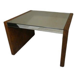 Italian Briar Wood and Mirror Coffee Table, 1970s For Sale