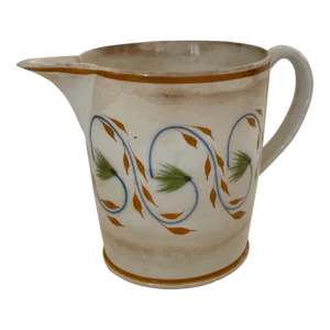 English Hand Painted Ceramic Creamer Mid 19th Century