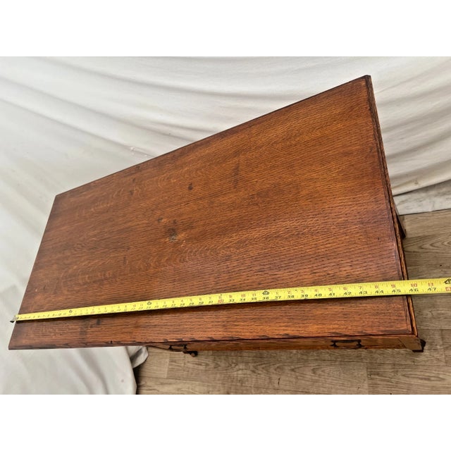 Antique American Quarter-Sawn White Oak Dresser, Chest of Drawers, Buffet For Sale - Image 10 of 12