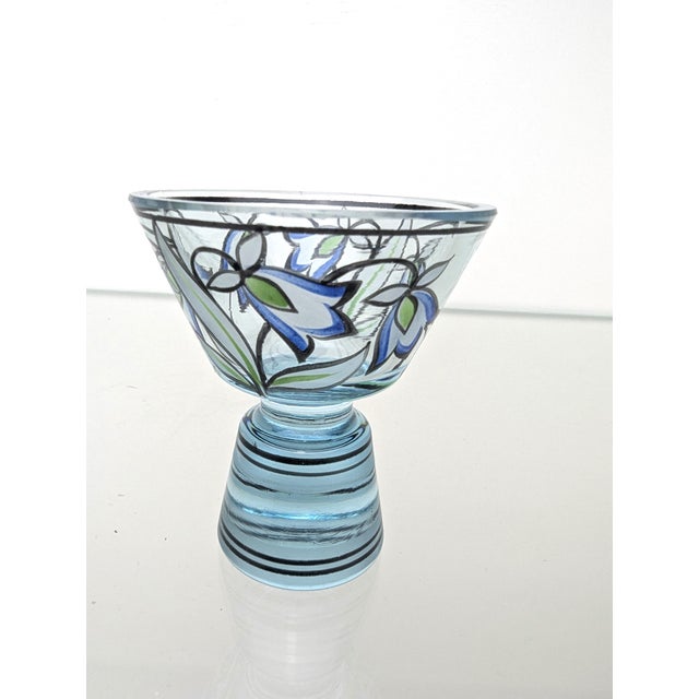 Vintage Art Deco Carafe with Glasses in Hand-Painted Crystal Glass, 1930, Set of 5 For Sale - Image 9 of 17