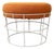 White Wire Stool with Orange Hallingdal Cover by Kvadrat, Germany, 1960s For Sale