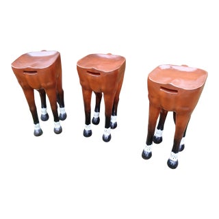 Horse-Shaped Bar Stools - Set of 3 For Sale