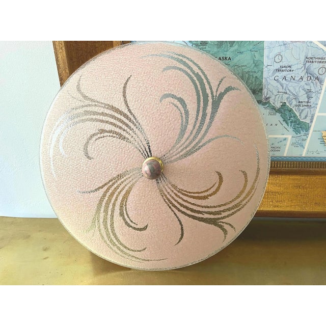 1950s Pink Leaf Sprays Ceiling Light For Sale - Image 6 of 18