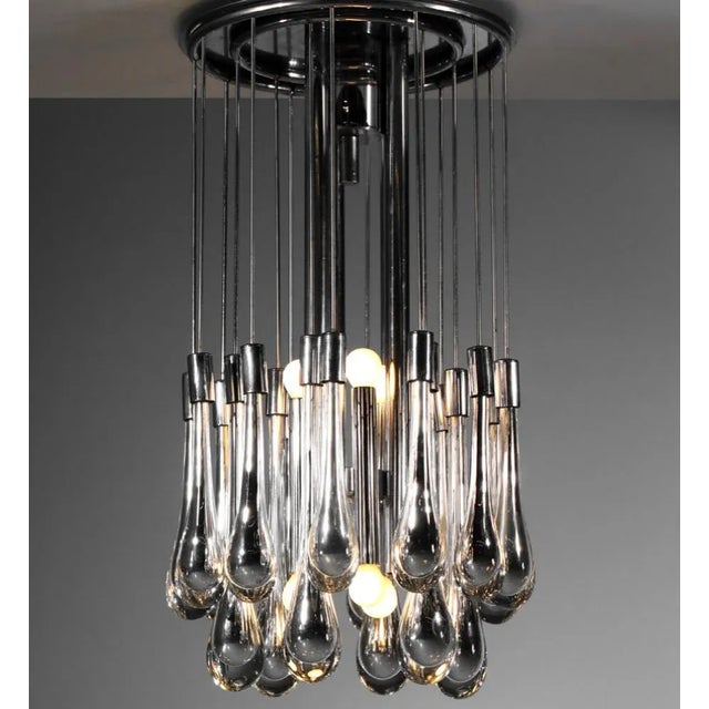 Vintage Chandelier in Chrome Steel and Murano Glass from Venini, 1970s For Sale - Image 17 of 17