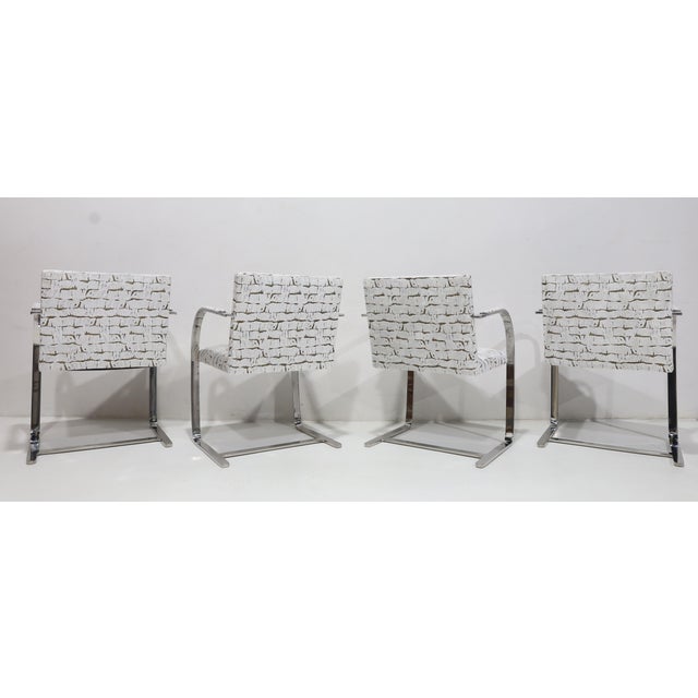 Mies Van Der Rohe for Knoll Brno Chairs in Velvet For Sale - Image 11 of 11