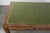 Wood Antique English Writing Desk on Wheels with Drawers and Green Leather Top For Sale - Image 7 of 14