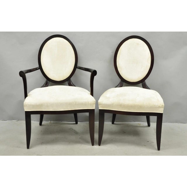 Baker Furniture Company Barbara Barry for Baker Oval X-Back Mahogany Stain Dining Chairs - Set of 6 For Sale - Image 4 of 18