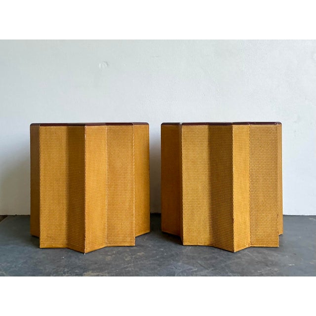 Mid-Century Modern Vintage Star Shaped Molded Resin Side Tables . A Pair For Sale - Image 3 of 12