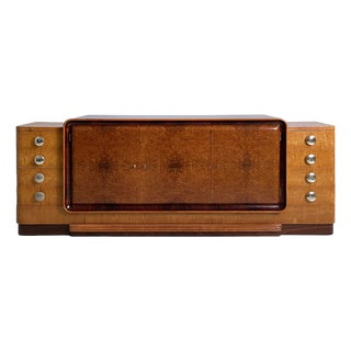 Art Deco Italian Sideboard in Wood and Steel, 1930s For Sale