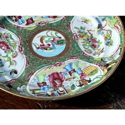 Canton Famille Rose Plates and Bowl, Set of 6 For Sale - Image 13 of 18