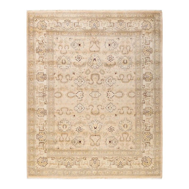 Vintage Traditional Hand Knotted Wool Area Rug, Sand - 8'2" X 9'10" For Sale - Image 9 of 9
