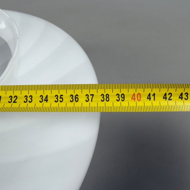 Space Age Murano Glass Swirl Ceiling Lamp in Glossy White, 1970s For Sale - Image 9 of 11