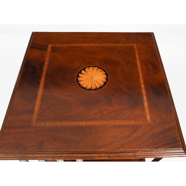 1980s Vintage Inlaid Mahogany Revolving Bookcase, 1980s For Sale - Image 5 of 11