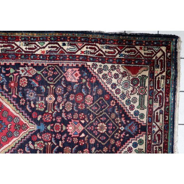 Antique Persian Hamadan Handmade Rug 3.8' X 6.7' 1920s For Sale - Image 10 of 13