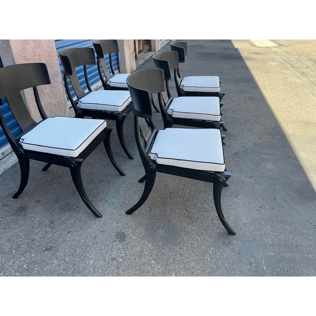 Modern Mid-Century Style Klismos Patio Dining Chairs -6 For Sale - Image 12 of 13