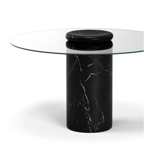 Table designed by Angelo Mangiarotti. Castore is a glass and marble table by Italian architect, sculptor and designer...