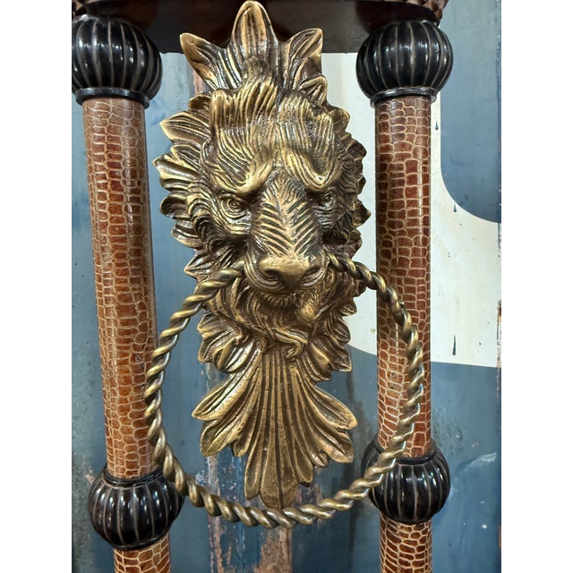 Metal John-Richard Regency Style Lion Mask Altar Pricket Candle Holder For Sale - Image 7 of 10