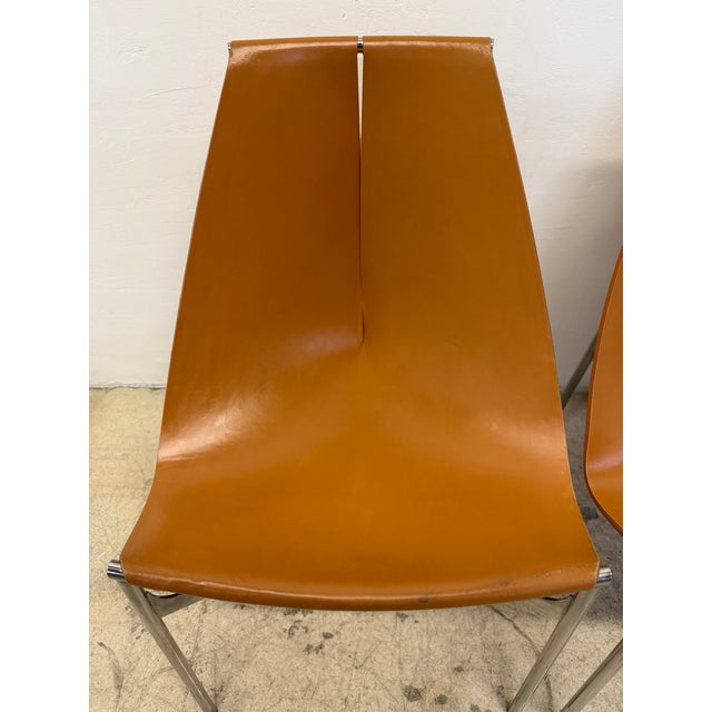 Gordon Guillaumier Leather Sling Lyo Dining Chairs for Frag, Italy - Set of Four For Sale - Image 12 of 17