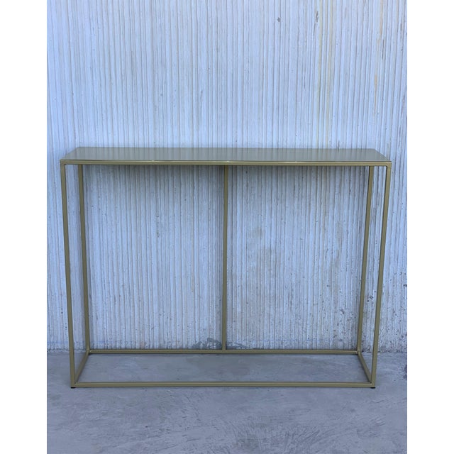 Modern New Rectangullar Gilted Iron Console Table with Metal Top For Sale - Image 3 of 18