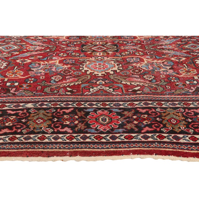 Antique Persian Mahal Rug, 11'01 X 13'07 For Sale - Image 4 of 10