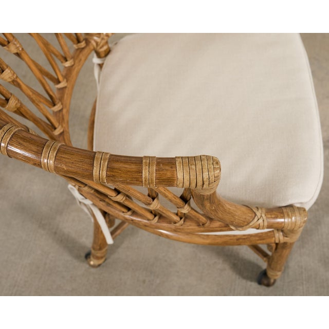 McGuire Organic Modern Rattan Barrel-Back Dining Chair For Sale - Image 12 of 18