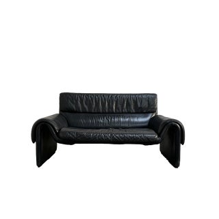 DS 2011 2-Seater Sofa in Black Leather from de Sede, Switzerland, 1980s For Sale