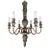 Antique European Painted Wood and Iron Six-Light Chandelier For Sale