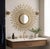 Metal Large Brass Convex Sunburst Wall Mirror | Mid-Century Modern Atomic Style | 34” For Sale - Image 7 of 8