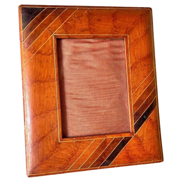 Picture Frame in Brown Leather in the style of Jacques Adnet, 1940 For Sale