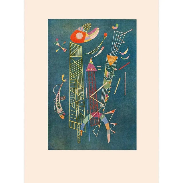 An excellent vintage First Edition offset lithograph (colors were printed separately), print, after painting "Construction...