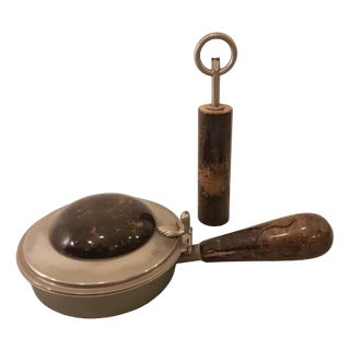 Silent Butler and Bottle Opener by Aldo Tura, 1960s, Set of 2 For Sale