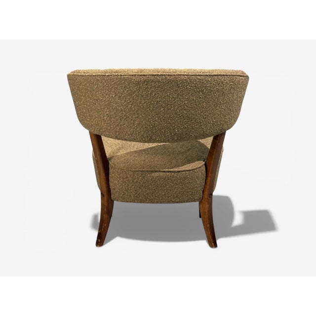 Lisa Johansson-Pape, Lounge Chairs, Brown Boucle, Wood, Finland, 1940s For Sale - Image 10 of 10