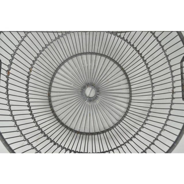 Vintage Industrial Modern Large 24" Metal Wire Oyster Clam Throw Blanket Basket For Sale - Image 9 of 16