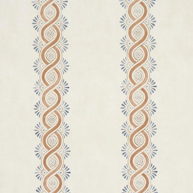 SAMPLE - Schumacher Leonidis Stripe Wallpaper In Saffron For Sale