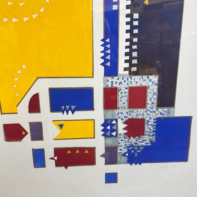 White 1970s Art Deco, Abstract Framed Art Piece For Sale - Image 8 of 9