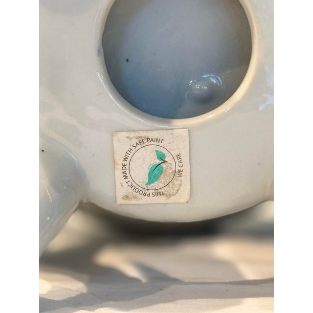 Vintage Blue & White Porcelain Pedestal Stand For Sale - Image 11 of 12