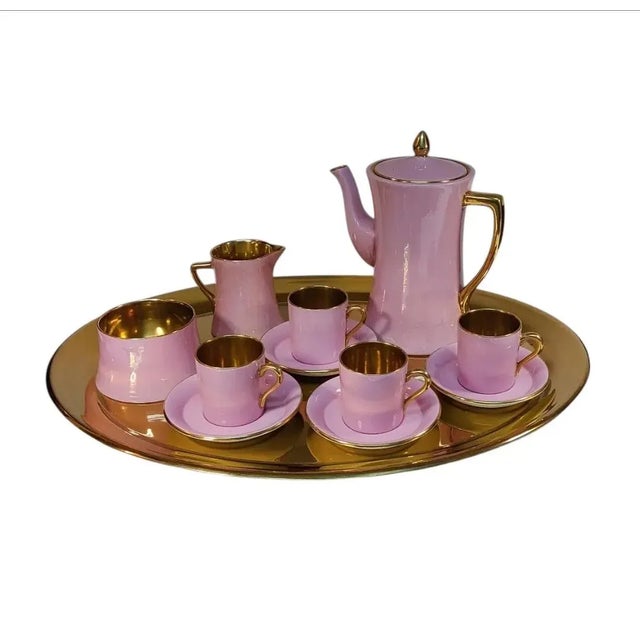 Rare vintage Carlton Ware Demitasse / Expresso Coffee Set. This elegant Demitasse set is absolutely gorgeous in glossy...