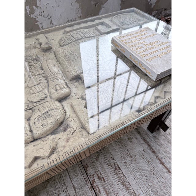 Ceramic Coffee Table with Carved Stone, 1950s For Sale - Image 15 of 18