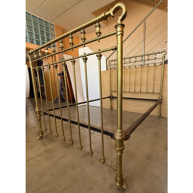 Early 20th Antique French Brass & Bronze Bed , Queen Size For Sale - Image 4 of 18