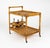 Midcentury amazing serving bar cart in rattan and bamboo with three bottle holder. Made in Italy in the 1960s. A highly...