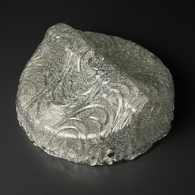 Large Murano Ice Glass Ceiling Lamp attributed J.T. Kalmar, Austria, 1960s For Sale - Image 17 of 17