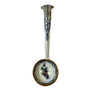 Antique Wedgwood Pearl-Ware Flow Blue Shannon Pattern Soup Ladle From England - Circa 1850