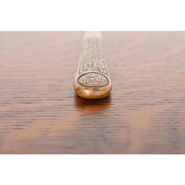 Metal Tiffany Studios New York Zodiac Pattern Bronze Letter Opener For Sale - Image 7 of 9