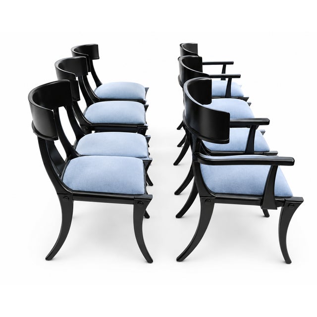 Modern Mid-Century Style Klismos Chairs - Set of 8 For Sale - Image 4 of 5