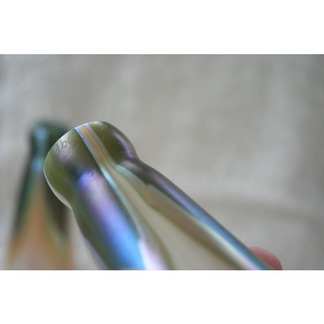 Art Nouveau 1980s Lundberg Studios Botanical Glass Shades - a Pair For Sale - Image 3 of 8