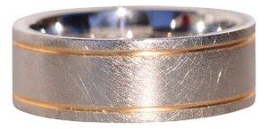 The Torque: Signed Cobalt and Yellow Gold Gent's Wedding Band