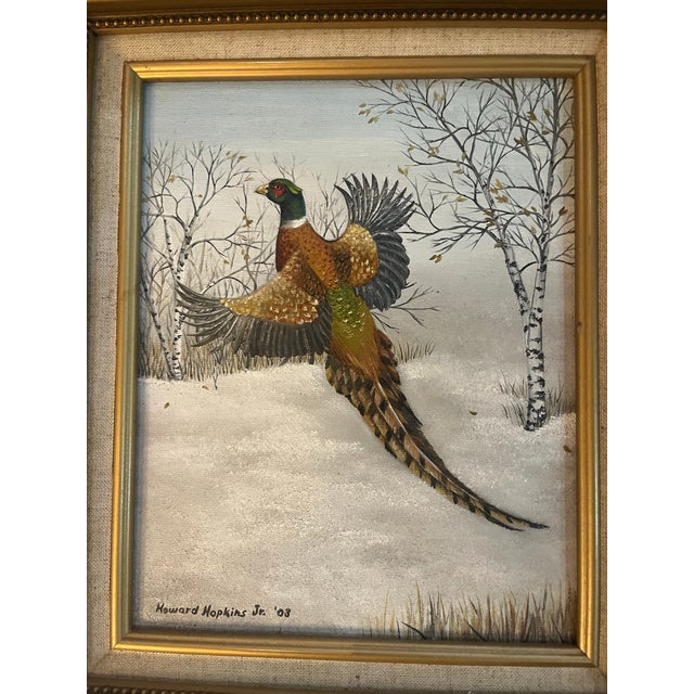 Wood Howard Hopkins Jr 2003 Acrylic on Board Birds Paintings - Set of 2 For Sale - Image 7 of 7