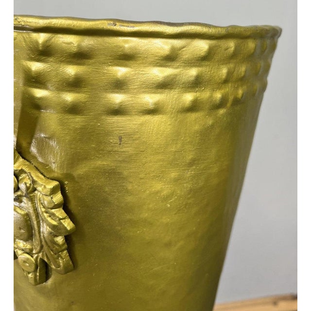 Vintage French Style Metal Carved Umbrella Stand For Sale - Image 4 of 11