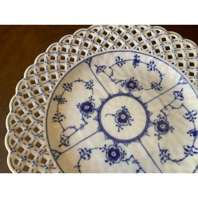 1970s Royal Copenhagen Blue Fluted Full Lace Plate 1098 For Sale In Naples, FL - Image 6 of 8